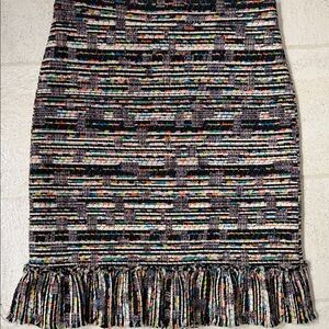 Ann Taylor Multicolor Textured Fringe Peplum Skirt €£¥